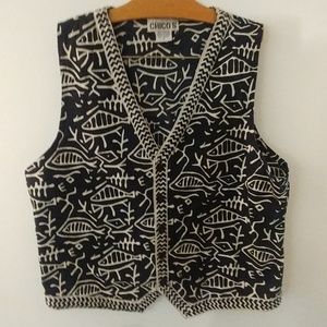 Chico's Vest with Primitive Design